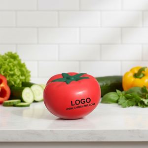 Ballons anti-stress en mousse PU avec logo personnalisé, forme de tomate - Product Image 2