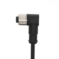 Connecteur industriel pré-moulé personnalisé M12 IP67 en alliage avec verrouillage par vis, câble de 3 m, connexion à filetage interne 3/4/5 broches