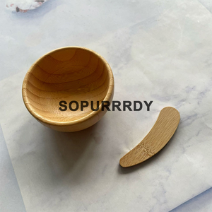 Juego de tazón de bambú con logotipo personalizado, tazón natural ecológico con cuchara y cepillo facial con mango de madera, kit de limpieza facial manual - Product Image 3