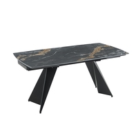 Fourniture d'usine de modèles de luxe Tables rectangulaires en céramique Table à manger extensible
