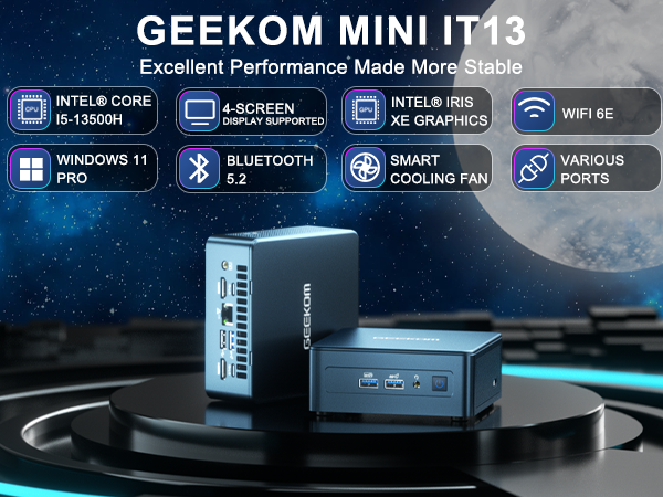 GEEKOM Mini PC IT13 - 14 Cores, 32GB DDR4, 1TB SSD