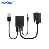 Câbles Accessoires couramment utilisés Adaptateur de convertisseur VGA vers HDMI 1080p Câble VGA vers HDMI pour projecteur d'ordinateur portable HDTV