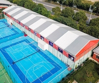 Tente de réception événementielle temporaire de grande taille, imperméable, en aluminium 6061, ignifuge, pour le basketball, le sport équestre, etc.