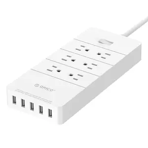 ORICO Surge Protector Power Pad - 6 Multi-soket dengan 5 Port Pengisian USB-6A Total Output Surge Protector Power Pad