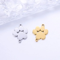 Double trou Chien Chat Griffe Charms Acier inoxydable Patte de chien Pendentifs Connecteurs DIY Choker Bracelets Bijoux Accessoires Fournitures