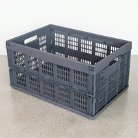 Caisse en plastique pliable 480x350x265mm, boîte de rangement pliable, conteneur ventilé empilable pour la logistique d'entrepôt