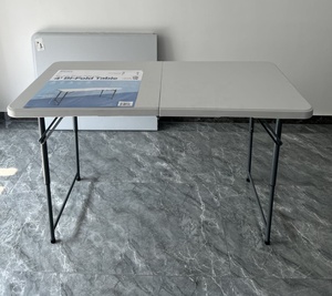 Bán Sỉ Bàn Gấp Nhựa Cầm Tay Dài Nhỏ 4ft Màu Trắng Có Thể Điều Chỉnh Độ Cao - Product Image 3