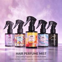 Brume parfumée pour cheveux et corps, sans alcool, 5 senteurs florales, longue tenue, fabrication OEM/ODM directe usine