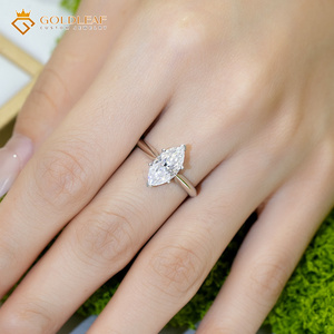 Goldleaf Wholesale 925 Sterling <b>Silver</b> 2ct Marquise Cut Moissanite Women's Engagement Wedding <b>Ring</b> Prong Setting <b>Silver</b> Plated - Product Image 4
