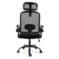 Salle d'attente réglable noir maille exécutive haut dossier patron chaise bureau avec roue