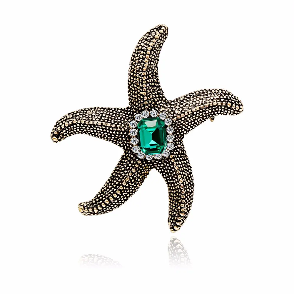 Vintage Crystal Brooches For Women Men Starfish Sea star Brooch PinsLovely Dress Decorations Christmas Gift