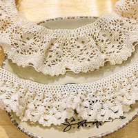 Nouvelle dentelle à volants en tissu brodé, style tendance, élastique, en spandex, pour la décoration intérieure
