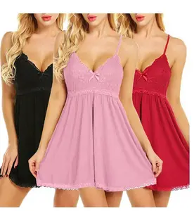 Pinfeng Underwear Plus Size Pajamas Sexy Pj V-neck Pajama Fabric Girls Black Pink Plus Size Women Sleepwear Night Dressing Gown