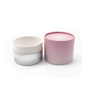 <b>Biodegradable</b> Paper Tube Empty Cosmetic Containers Silver Cardboard Round Tube for Face CreamPowder Compact Packaging - Product Image 2