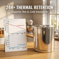 RVS Geïsoleerde Drankendispenser Dubbelwandige Thermische Soepkan Catering Voedselwarmer met Kraan voor Buffet Hotel