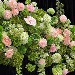 Kit d'arche de fleurs artificielles en soie sur mesure haut de gamme, feuillage vert luxuriant réaliste, fleurs rose clair pour mariages et événements scolaires - Product Image 4