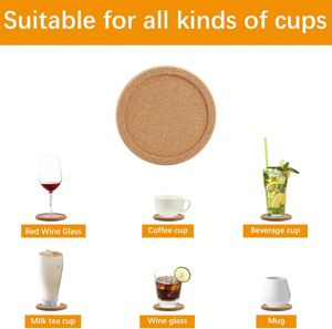 Sous-verres personnalisés en liège avec rebord absorbant, antidérapants et résistants à la chaleur pour tasses à café, verres et décoration de table à la maison - Product Image 4