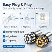 Ampoule LED pour voiture 2835-33SMD, 6000K blanc ambre, double couleur, feu stop, clignotant, feu arrière, feu de position, 12V