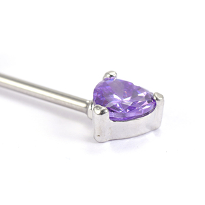 HOVANCI Anneau de téton en acier inoxydable, design industriel en <span class=keywords><strong>forme</strong></span> de cœur avec zircon - Product Image 6