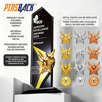 Trophée de compétition sportive en verre cristallin gravé au laser, personnalisé, de haute qualité, portable, pour football, basketball, soccer