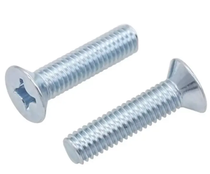 Tornillos de Cabeza Plana Avellanada Phillips DIN 965, Acero al Carbono Galvanizado con Zinc Azul Blanco, Acabado Liso - Product Image 2