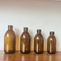 Bouteilles en verre pour sirop médicinal oral, liquide contre la toux, réactif, qualité alimentaire, liquide clair amer, avec bouchon en aluminium à sécurité enfant