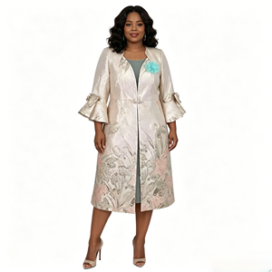 Conjuntos de Lujo para Mujer Talla Grande, Vestido de Estilo Africano, Trajes con Chaqueta Larga para Mujer Talla Grande - Product Image 3