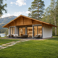 Kit de maison de luxe à ossature acier certifié CE, norme européenne, 2 chambres, maison préfabriquée à toit en pente, espace commercial modulaire