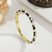 CYNYA Gelang Bangle Alloy Motif Bunga Model Slap & Snap untuk Wanita, Warna Emas, Pola Cinta Warna-warni, Manset Berengsel, Lucu, Dapat Ditumpuk, Perhiasan Vintage