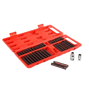 Set Soket Metrik 34 pcs 1/2 Inch 3/8 Inch dengan Adaptor, Gagang Drive, Soket Hexagonal Torx Star Impact, Kunci Soket Ratchet, Driver Tangan OEM - Product Image 2