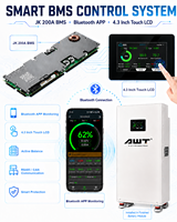 Batterie hybride au lithium LiFePO4 48V AWT 5kWh 10kWh 16kWh 32kWh, boîte DIY, BMS JK, station d'énergie solaire, système de stockage d'énergie domestique