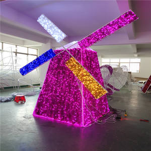 Luces decorativas navideñas para exteriores con forma de molino de viento, con iluminación LED IP65, para iluminación festiva y decoración navideña. - Product Image 1