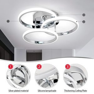 Plafoniera LED Moderna Dimmerabile TSINYE con Telecomando, Paralume Nero/Bianco, Certificata Energy <span class=keywords><strong>Star</strong></span>, Montaggio a Filo per Camera da Letto - Product Image 5