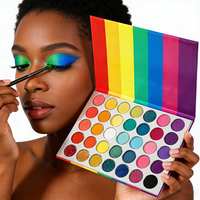 Palet Eyeshadow Pelangi 35 Warna Harga Grosir Murah, Matte Tahan Air Hasil Akhir Metalik Pigmen Tinggi Private Label
