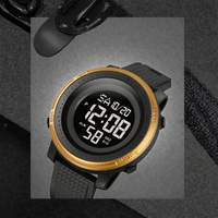 Montre numérique ronde SKMEI 2215, étanche 5 BAR, affichage LED, montre de sport