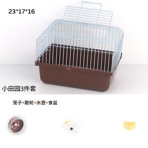 Ensemble débutant pour renard argenté et petits hamsters Cage pour animaux de compagnie en gros avec roue de course bouilloire bol de nourriture petit jardin-pour bouger - Product Image 3