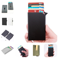 Dompet Kartu Aluminium Minimalis Tipis, Penahan Kartu Logam, Pembuka Kartu Aluminium, Penutup RFID, Pelindung Dompet