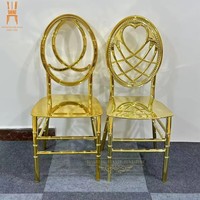 Chaise Chiavari empilable plaquée or brillant en PP, directement de l'usine, pour hôtels, mariages et événements