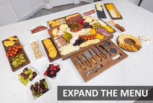 Grand plateau de service <span class=keywords><strong>magnétique</strong></span> de qualité supérieure pour charcuterie, viande, fruits, <span class=keywords><strong>ardoise</strong></span>, planche à découper en <span class=keywords><strong>bois</strong></span> d'acacia, ensemble de couteaux à fromage, charcuterie - Product Image 2