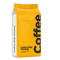 Sacs à café carrés personnalisés 250g 12oz noirs imprimés, anti-odeur, qualité alimentaire, fond plat, recyclables, avec valve et fermeture éclair pour aliments pour animaux