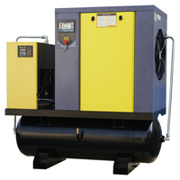 Compresseur d'air rotatif à vis tout-en-un DMC de qualité industrielle 20HP/15KW 16-20Bar avec sécheur, réservoir, refroidissement par air et roulements sans huile