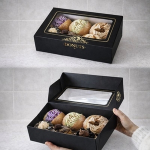Scatole per Pasticceria Personalizzate con Finestra Trasparente, Confezioni in Carta Stampate con Logo per Dolci, Biscotti e Ciambelle - Product Image 6