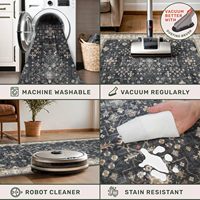 Niedrigfloriger Maschinengefertigter Persischer Waschbarer Teppich Weiche Bodenmatte Akzent-Teppich für Wohnzimmer Großer Teppich