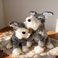 Peluche chien Schnauzer réaliste super douce avec rembourrage en coton PP, hauteur 20-40 cm, cadeau de vacances unisexe pour les 14 ans et plus