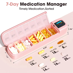 7-Ngày Thông Minh Thuốc Tổ Chức Báo Động Tự Động Điện Tử Thuốc Hộp Nhắc Nhở Y Học Trường Hợp Cho Uống Thuốc Trên Thời Gian - Product Image 3