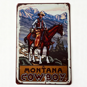 Targa in Metallo Stile Cowboy con Colt Tex e Patch, Insegna Retrò in Latta, Decorazione da Parete per Casa, Giardino, Cucina, Pub, Bar, Caffè, Man Cave, 12x18 Pollici - Product Image 5