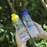 Bouteille d'eau en PET pour hommes et femmes, sport de plein air, été, avec couvercle à pression, étanche, design minimaliste, portable, tasse promotionnelle