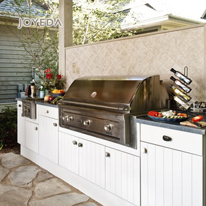 Gros île en bois en acier inoxydable charbon de bois barbecue <span class=keywords><strong>cuisine</strong></span> extérieure - Product Image 2