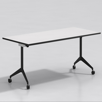 Table pliante mobile en métal pour salle de formation, bureaux de bureau commerciaux, mobilier de bureau moderne pliable