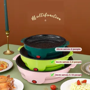 High Quality hot pot grill multi cooker skillet with steamer multi function electric fry pan